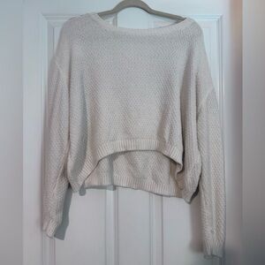 Women's White Sweater w/ Open Back
